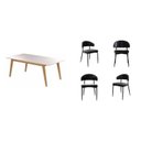 Ver imagem 2 de Conjunto Sala de Jantar Mesa Elegance Candian com 4 Cadeiras Bless Marrom/Off White/Preto