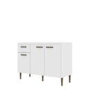 Ver imagem 1 de Balcão para Cozinha 3 Portas e 1 Gaveta 120 cm Branco