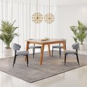 Ver imagem 1 de Conjunto Sala de Jantar Mesa Elegance Candian com 4 Cadeiras Bless Marrom/Off White/Cinza