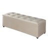 Recamier Baú Sapateira Milão 130 cm para Cama Casal Solteiro Moveis House Bege - 3