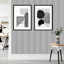 Ver imagem 2 de Kit 2 Quadros Grandes Abstratos Cinza - 60x48cm:madeira Branca