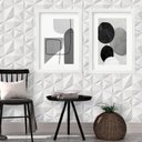 Ver imagem 1 de Kit 2 Quadros Grandes Abstratos Cinza - 60x48cm:madeira Branca