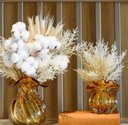 Ver imagem 2 de Arranjo de Flores Envelhecidas Artificiais no Vaso Trouxinha 27cm | Beleza Atemporal Formosinha