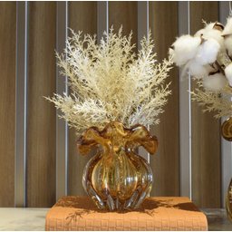Arranjo de Flores Envelhecidas Artificiais no Vaso Trouxinha 27cm | Beleza Atemporal Formosinha - 1