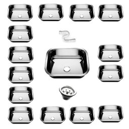 15 Cubas Pia Inox N0 40x34x14 Aço 430 Cozinha As Atacado Kit - 1