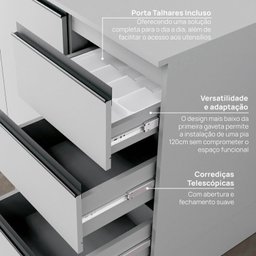 Cozinha Modulada 5 Peças 4 Aéreos 1 Balcão Nara Cabecasa Madeiramadeira - 14