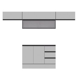 Cozinha Modulada 5 Peças 4 Aéreos 1 Balcão Nara Cabecasa Madeiramadeira - 3