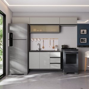 Cozinha Modulada 5 Peças 4 Aéreos 1 Balcão Nara Cabecasa Madeiramadeira
