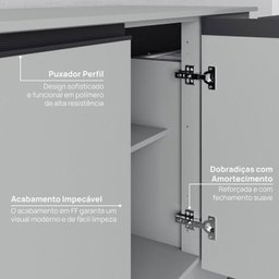 Cozinha Modulada 5 Peças 4 Aéreos 1 Balcão Nara Cabecasa Madeiramadeira - 13