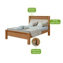 Ver imagem 3 de Cama Casal Athenas - Lopas Amendoa Clean/off White