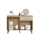 Ver imagem 4 de Balcão para Cozinha 2 Portas e 1 Gaveta 120cm Bege/Ipê/Cristalo/Petra