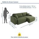 Ver imagem 3 de Sofá Cama Modular 2 Lugares Orgânico 210cm Base Madeira Maciça Cancún