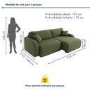 Ver imagem 3 de Sofá Cama Modular 2 Lugares Orgânico 210cm Base Madeira Maciça Cancún