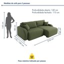 Ver imagem 3 de Sofá Cama Modular 2 Lugares Orgânico 210cm Base Madeira Maciça Cancún