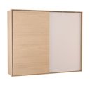 Ver imagem 2 de Guarda Roupa Casal 2 Portas de Correr 4 Gavetas 100% MDF Santorini Carvalho Nature/Off White Marrom