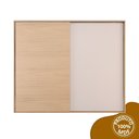 Ver mais imagens de Guarda Roupa Casal 2 Portas de Correr 4 Gavetas 100% MDF Santorini Carvalho Nature/Off White Marrom