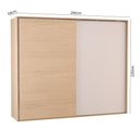 Ver imagem 3 de Guarda Roupa Casal 2 Portas de Correr 4 Gavetas 100% MDF Santorini Carvalho Nature/Off White Marrom