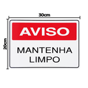 Ver imagem 2 de Combo 10 Placas de Sinalização Aviso Mantenha Limpo 30x20 Acesso - S-214 F9e