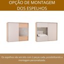 Ver imagem 6 de Guarda Roupa Casal 2 Portas de Correr 4 Gavetas 100% MDF Santorini Carvalho Nature/Off White Marrom