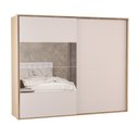 Ver imagem 2 de Guarda Roupa Casal 2 Portas de Correr 4 Gavetas 100% MDF Santorini Carvalho Nature/Off White Marrom