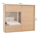 Ver imagem 3 de Guarda Roupa Casal 2 Portas de Correr 4 Gavetas 100% MDF Santorini Carvalho Nature/Off White Marrom