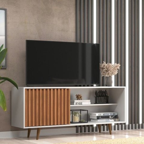 Rack de Tv até 55 Pol. Menorca com 1 Porta -branco / Freijo