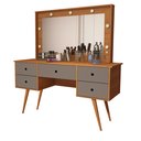Ver imagem 1 de Penteadeira Camarim com Leds e Espelho Anaisa:nature Gris
