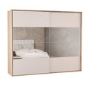 Ver imagem 2 de Guarda Roupa Casal 2 Portas de Correr 4 Gavetas 100% MDF Santorini Carvalho Nature/Off White Marrom