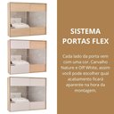 Ver imagem 5 de Guarda Roupa Casal 2 Portas de Correr 4 Gavetas 100% MDF Santorini Carvalho Nature/Off White Marrom
