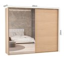 Ver imagem 3 de Guarda Roupa Casal 2 Portas de Correr 4 Gavetas 100% MDF Santorini Carvalho Nature/Off White Marrom
