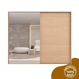 Guarda Roupa Casal 2 Portas de Correr 4 Gavetas 100% MDF Santorini Carvalho Nature/Off White - 9 Guarda Roupa Casal 2 Portas de Correr 4 Gavetas 100% MDF Santorini Carvalho Nature/Off White - 9