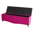 Ver imagem 4 de Kit de Quarto Cabeceira de Cama Box e Calçadeira Baú Toquio Casal Queen 160 Cm Suede Rosa Pink do