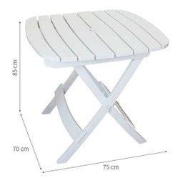 Mesa Plástico Ripada Branca Dobrável Antares Kit 05 Mesas - 2