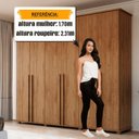 Ver imagem 4 de Guarda-Roupa Casal com 6 Portas com 4 Gavetas Internas e Maleiro Amsterdã Ii