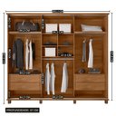 Ver imagem 3 de Guarda-Roupa Casal com 6 Portas com 4 Gavetas Internas e Maleiro Amsterdã Ii