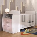 Ver imagem 2 de Berço Cômoda com Colchão Incluso Colinho de Mãe Multimóveis Mp4304 Branco/rosa