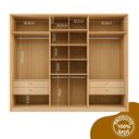 Ver imagem 7 de Guarda Roupa Casal 2 Portas de Correr 4 Gavetas 100% MDF Santorini Carvalho Nature/Off White Marrom