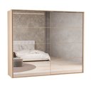 Ver imagem 2 de Guarda Roupa Casal 2 Portas de Correr 4 Gavetas 100% MDF Santorini Carvalho Nature/Off White Marrom