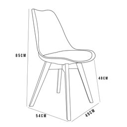 Cadeira Decorativa para Sala de Jantar Ayla com Base de Madeira E01 Preto - Lyam Decor - 4