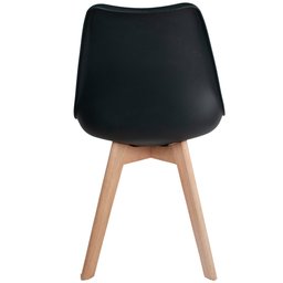 Cadeira Decorativa para Sala de Jantar Ayla com Base de Madeira E01 Preto - Lyam Decor - 7