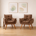 Ver imagem 1 de Kit 2 Poltronas em Veludo Base Palito Quadrada Opalla Prime