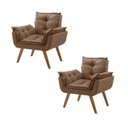 Ver imagem 2 de Kit 2 Poltronas em Veludo Base Palito Quadrada Opalla Prime
