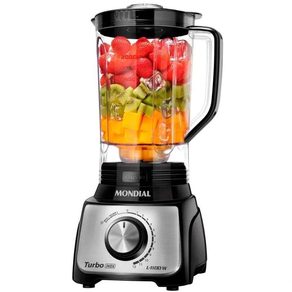 Liquidificador Mondial Turbo 3l 12vel 1100w Preto Nox 220v - 1