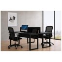 Ver imagem 2 de Mesa Dupla de Escritório Pé Quadro - 1,50x1,35m - c/ Gavetas - Preto / Preto - 26804