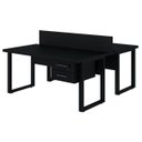 Ver imagem 1 de Mesa Dupla de Escritório Pé Quadro - 1,50x1,35m - c/ Gavetas - Preto / Preto - 26804