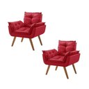 Ver imagem 2 de Kit 2 Poltronas em Veludo Base Palito Quadrada Opalla Prime