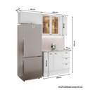 Ver imagem 4 de Cozinha Milla Capri 6 Portas 3 Gavetas MDF 200cm Branca Móveis Carraro