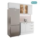 Ver imagem 6 de Cozinha Milla Capri 6 Portas 3 Gavetas MDF 200cm Branca Móveis Carraro