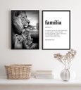 Ver imagem 1 de Kit 2 Quadros para Sala Leões- Família 24x18cm - com Vidro:madeira Branca