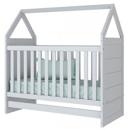 Jogo de Quarto com Berço Montessoriano Cabana e Roupeiro Americano 4 Portas Branco - Móveis Henn - 4